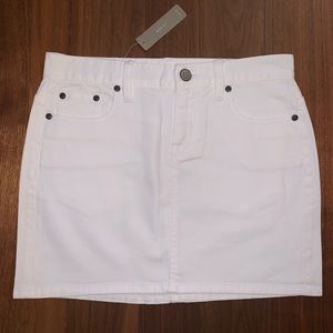 J.Crew white mini jeans skirt